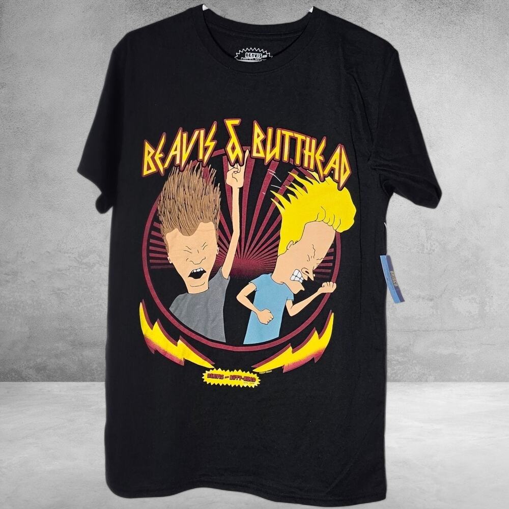 NWT Beavis and Butt-Head Graphic T-Shirt Medium Black Licensed Tee